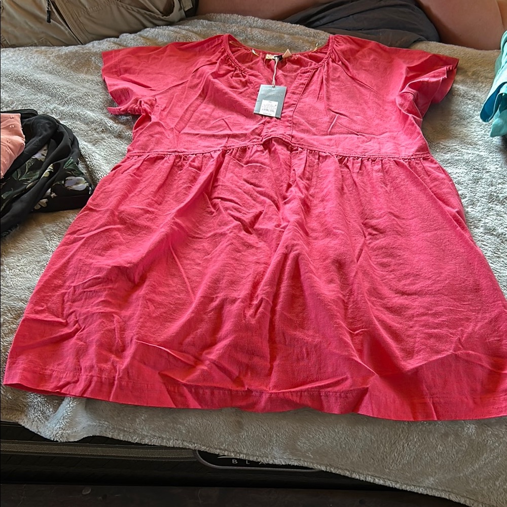 Vibrant Pink Short Sleeve Dress